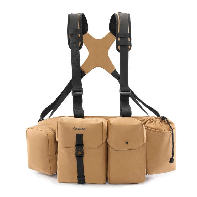 Cwatcun D104 Camera Waist Pack Vest Bag, Size:75 x 10.5 x 27.5cm(Earth)