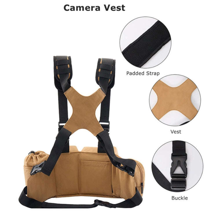 Cwatcun D104 Camera Waist Pack Vest Bag, Size:75 x 10.5 x 27.5cm(Earth)