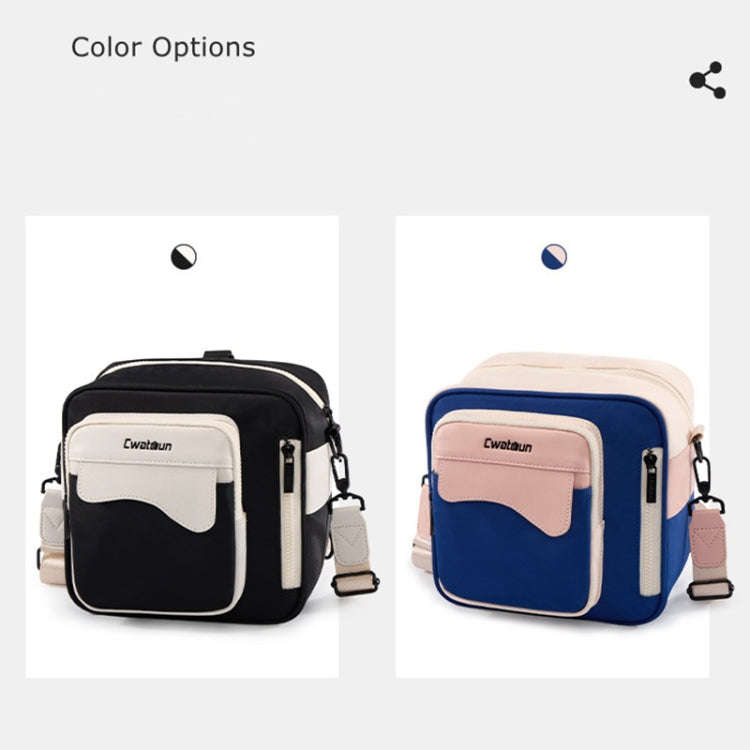 Cwatcun D118 Contrast Two Ways Backpack Cross-body Canera Bag, Size:21 x 21 x 14.5cm(Blue)