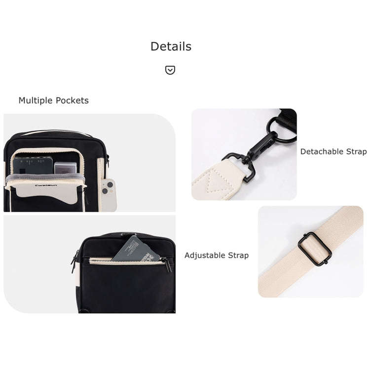 Cwatcun D118 Contrast Two Ways Backpack Cross-body Canera Bag, Size:21 x 21 x 14.5cm(Blue)
