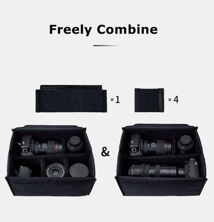 Cwatcun H80 Large Capacity Foldable Inner Camera Bag Photography Lens Bag, Size:30 x 19 x 15cm M(...