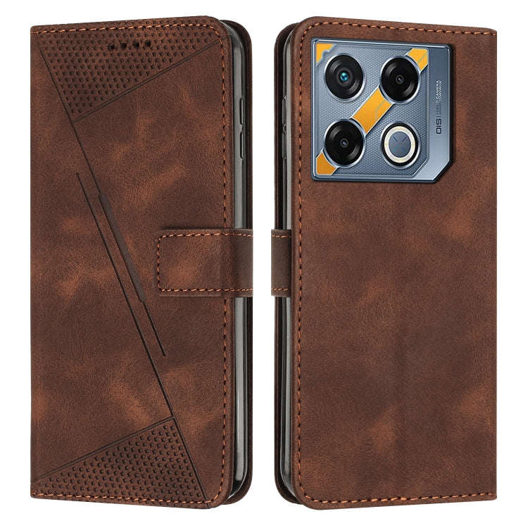 For Infinix GT 20 Pro Dream Triangle Leather Phone Case with Lanyard(Brown)