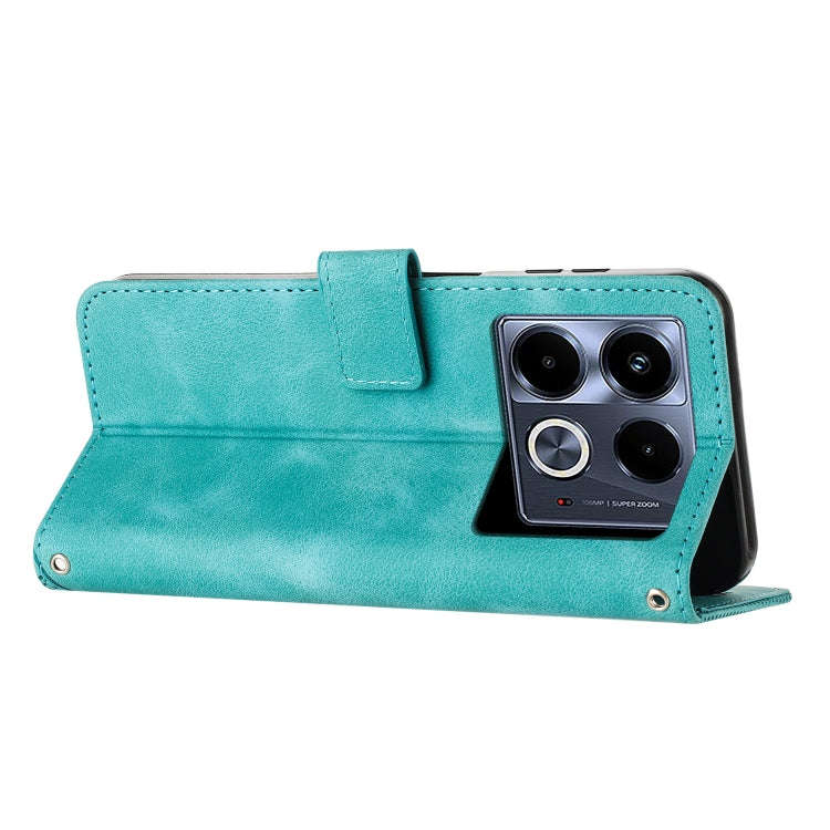 For Infinix Note 40 5G Dream Triangle Leather Phone Case with Long  Lanyard(Green)