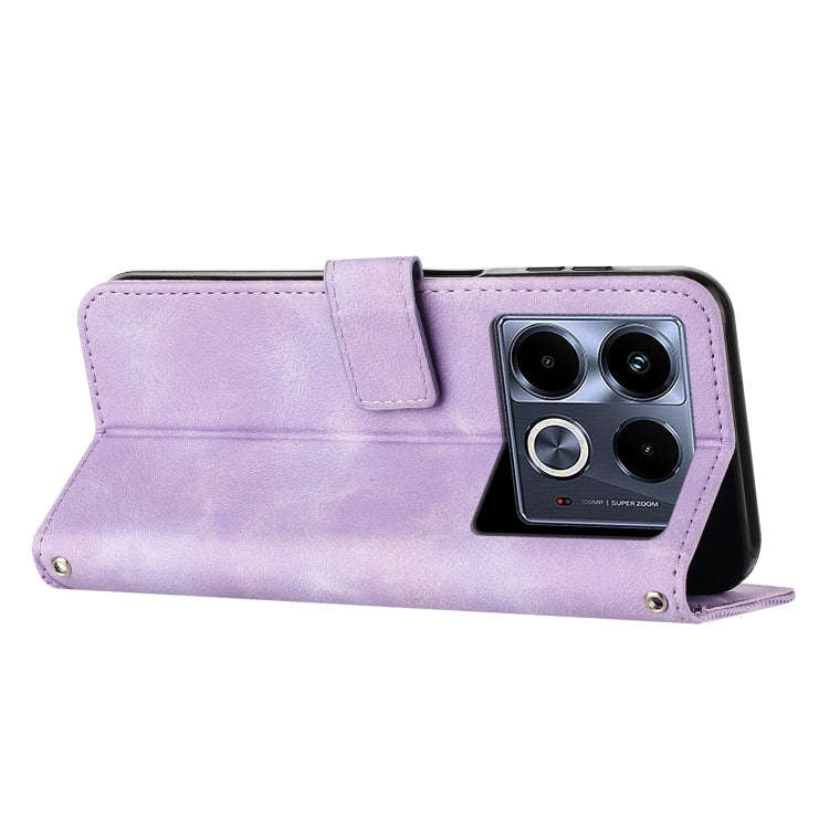 For Infinix Note 40 5G Dream Triangle Leather Phone Case with Long  Lanyard(Purple)
