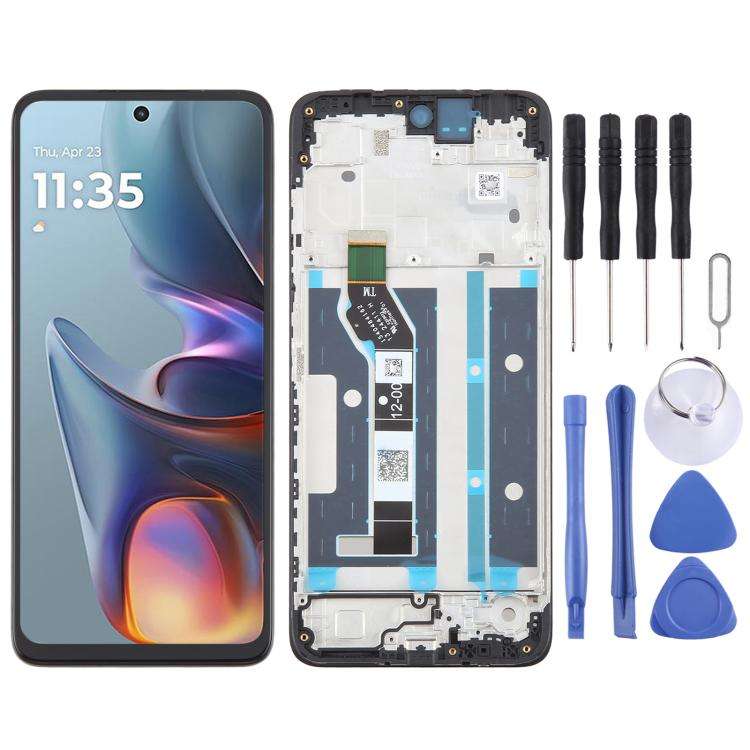 For Motorola Moto E15 OEM LCD Screen Digitizer Full Assembly with Frame