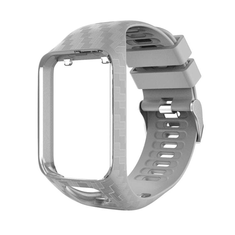 For Tomtom 2 / 3 Radium Carving Texture Watch Band(White)