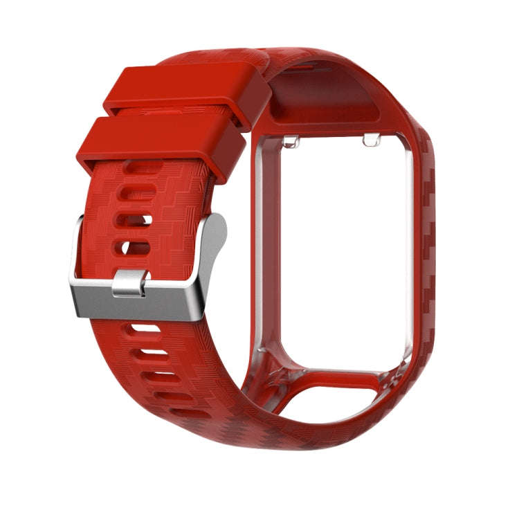 For Tomtom 2 / 3 Radium Carving Texture Watch Band(Red)