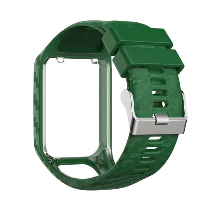 For Tomtom 2 / 3 Radium Carving Texture Watch Band(Army Green)