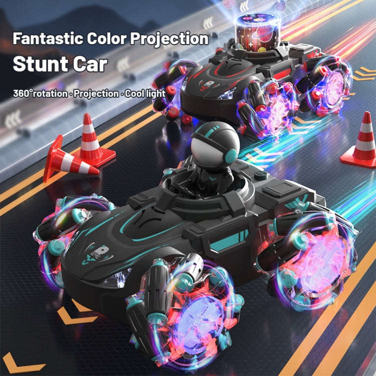 Q169 2.4G Magic Color Projection Stunt Remote Control Car(Black Blue)