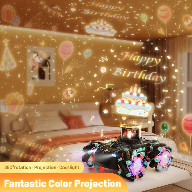 Q169 2.4G Magic Color Projection Stunt Remote Control Car(Black Blue)