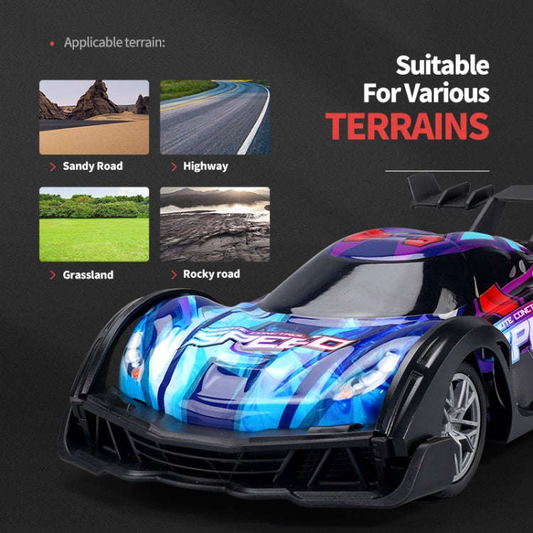 Q170 Colorful Lights Racing Four-wheel Drive Remote Control Car(Orange)