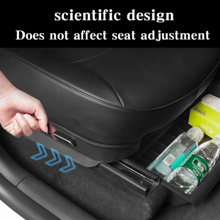 For Tesla Model Y 2021-2023 TPE Storage Organizer Under Car Seat, Style:without Cover(White)