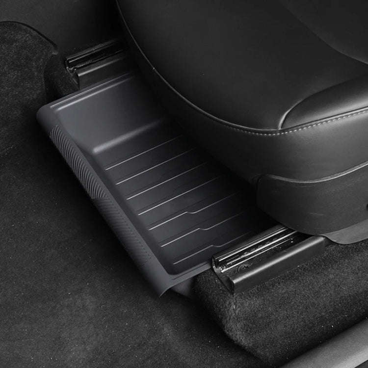 For Tesla Model Y 2021-2023 TPE Storage Organizer Under Car Seat, Style:without Cover(White)