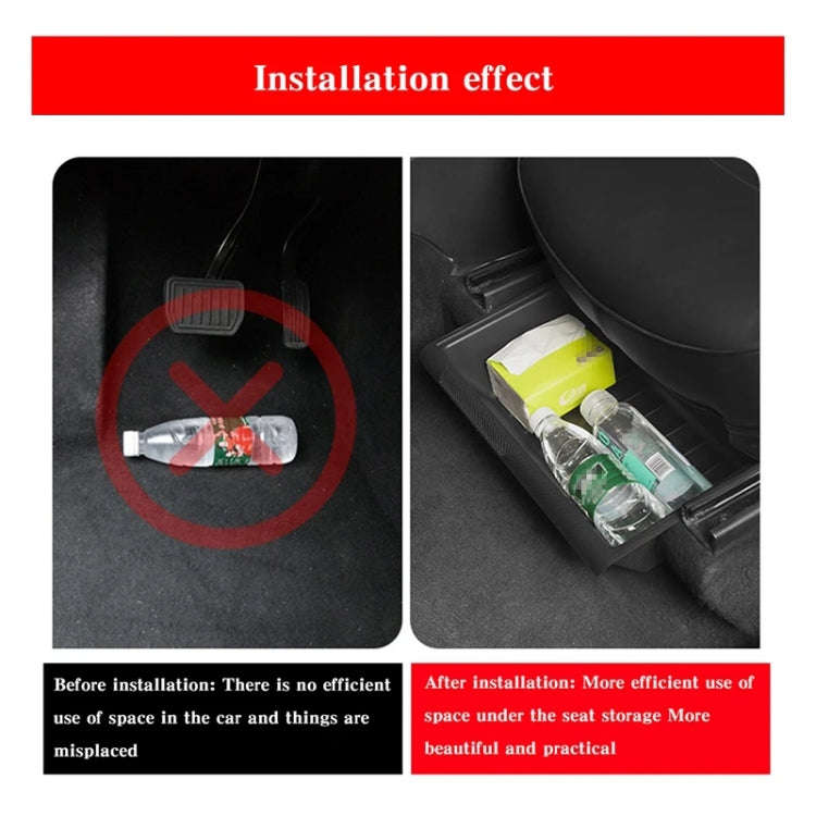 For Tesla Model Y 2021-2023 TPE Storage Organizer Under Car Seat, Style:without Cover(White)