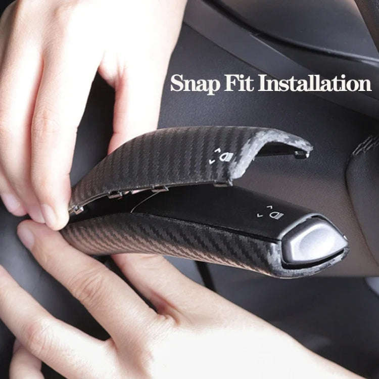 For Tesla Model 3 / Y 2pcs/Set Car Turn Signal Lever Carbon Fiber Pattern Protective Cover(Bright...