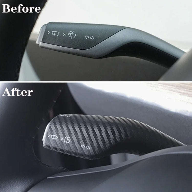 For Tesla Model 3 / Y 2pcs/Set Car Turn Signal Lever Carbon Fiber Pattern Protective Cover(Bright...