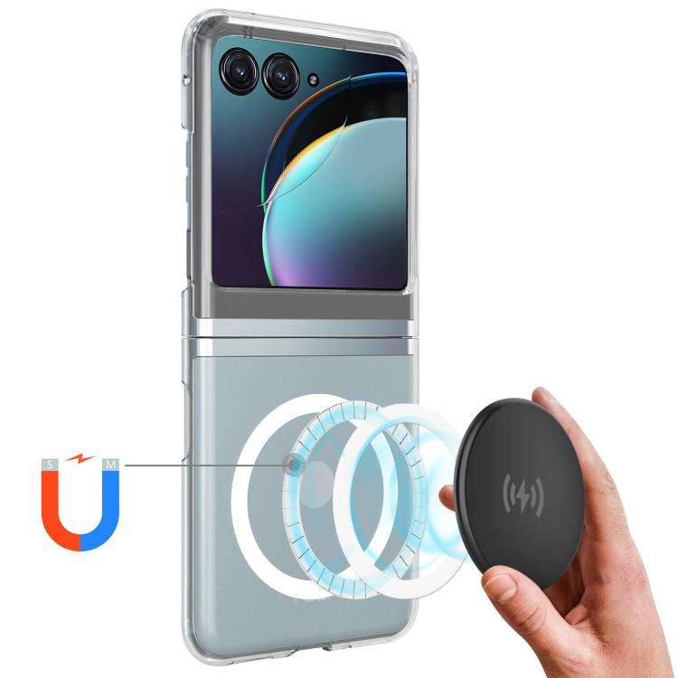 For Motorola Razr 50 / Razr 2024 Scratchproof PC Transparent MagSafe Phone Case