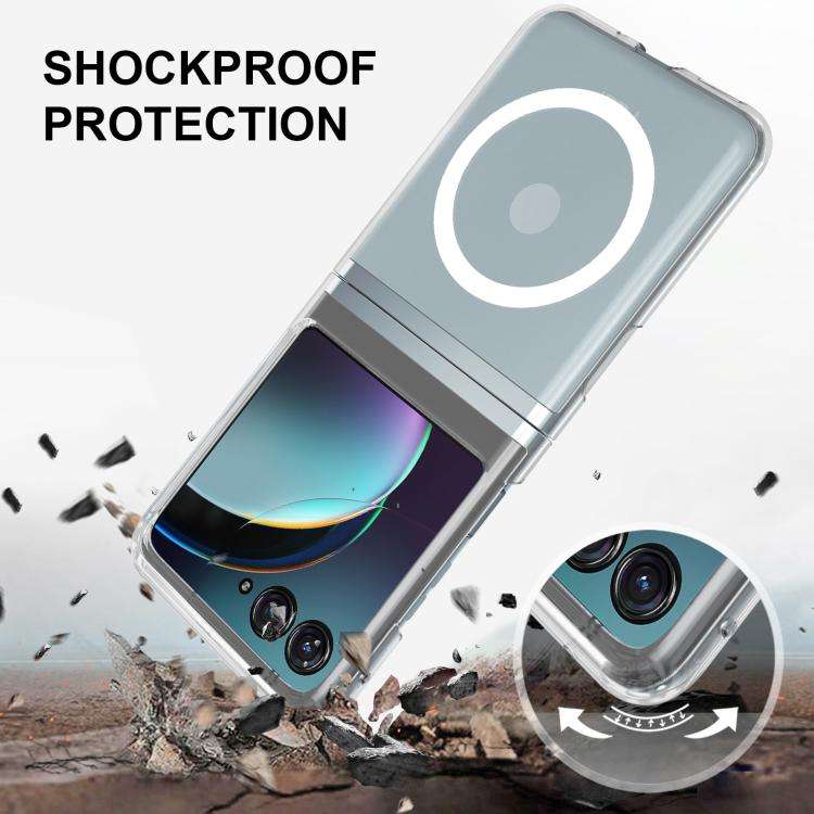 For Motorola Razr 50 / Razr 2024 Scratchproof PC Transparent MagSafe Phone Case