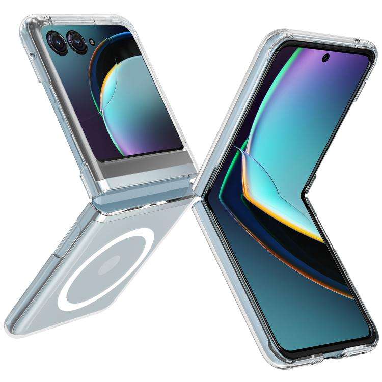 For Motorola Razr 50 / Razr 2024 Scratchproof PC Transparent MagSafe Phone Case