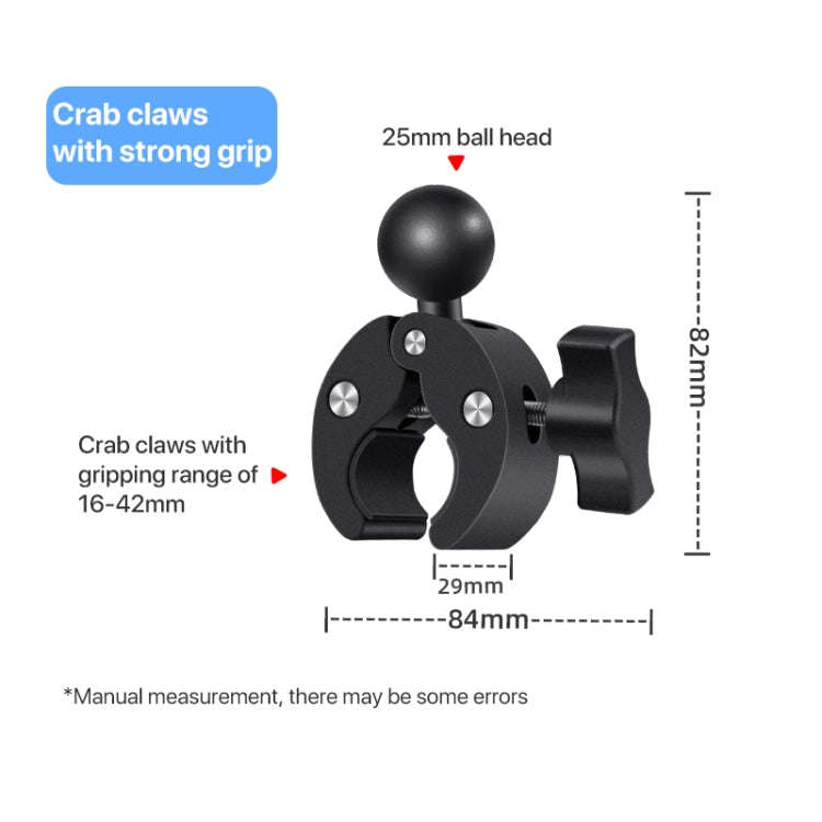 2 x Dual-heads Crab 1 x Single Heads Motorcycle Clamps Handlebar Fixed Mount 3-stage Telescopic S...