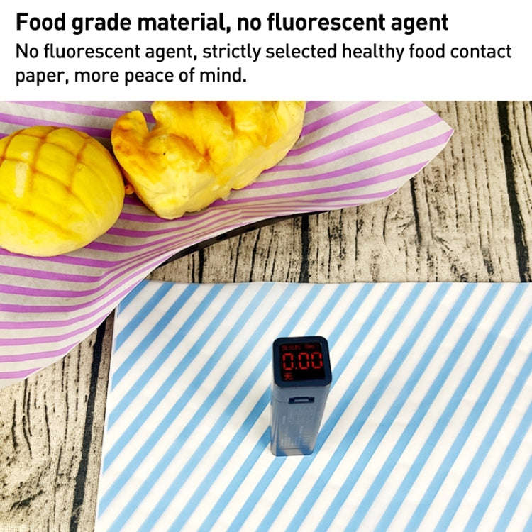100sheets / Pack Striped Baking Greaseproof Paper Food Placemat Paper, size: 30x30cm(Orange)