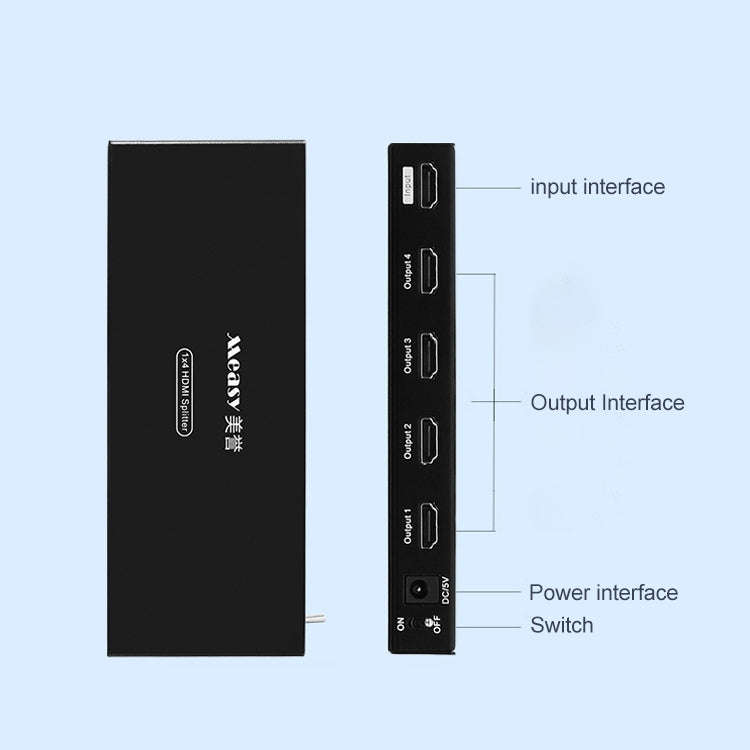 Measy SPH104 1 to 4 4K HDMI 1080P Simultaneous Display Splitter(EU Plug)