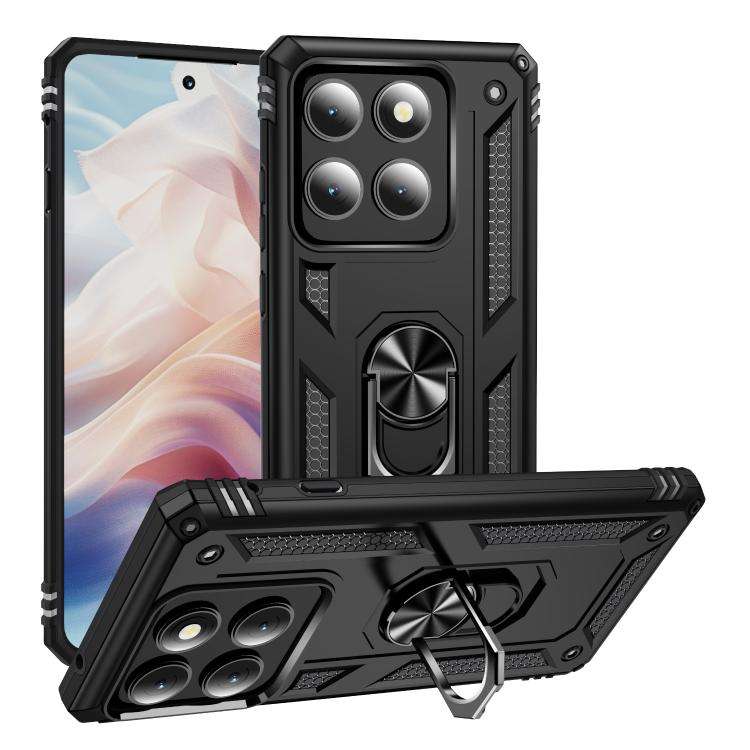 For Motorola Edge 5G 2025 Shockproof TPU + PC Phone Case with Holder(Black)