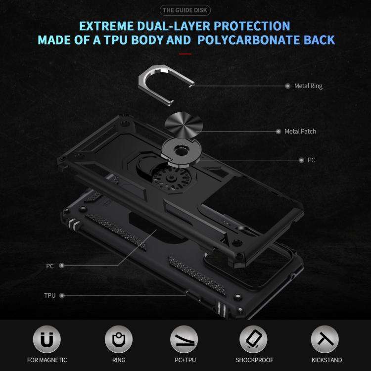 For Motorola Edge 5G 2025 Shockproof TPU + PC Phone Case with Holder(Black)