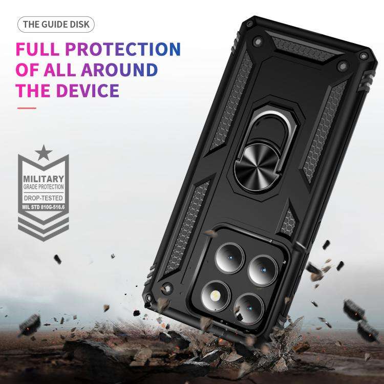 For Motorola Edge 5G 2025 Shockproof TPU + PC Phone Case with Holder(Black)