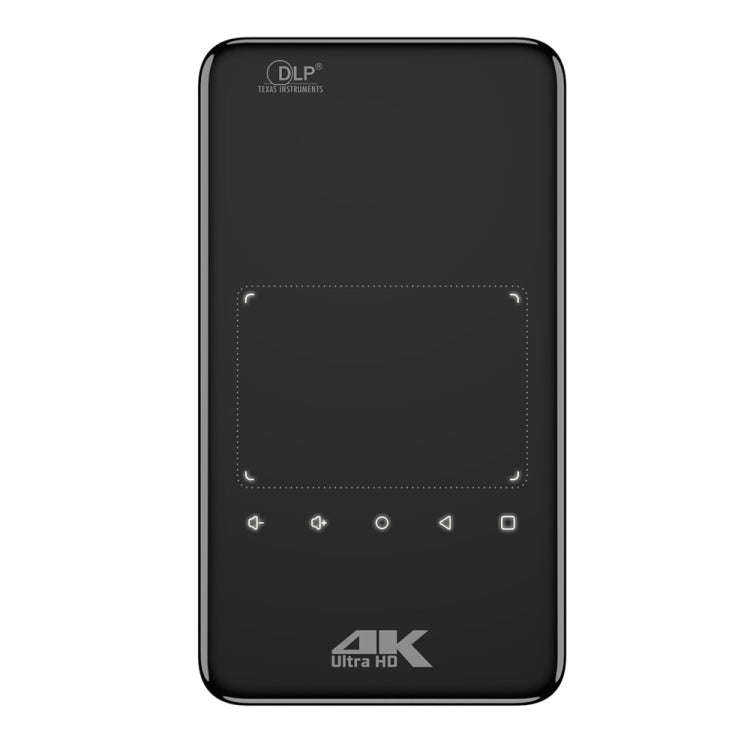 S90 DLP Android 9.0 2GB+32GB 4K Mini WiFi Smart Projector, Power Plug:UK Plug(Black)