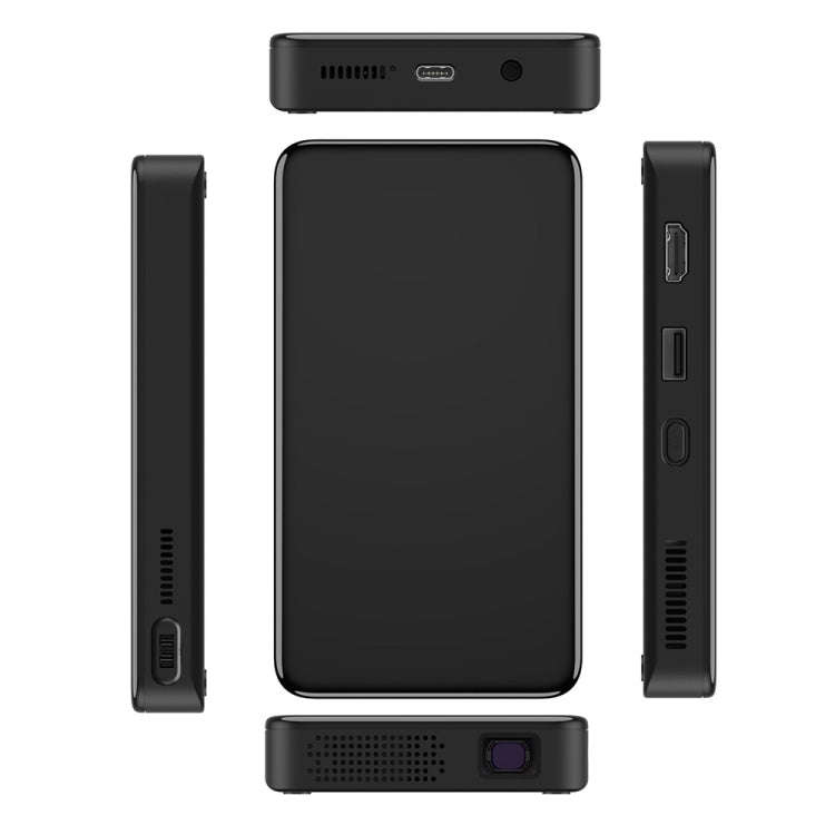 S90 DLP Android 9.0 2GB+32GB 4K Mini WiFi Smart Projector, Power Plug:UK Plug(Black)