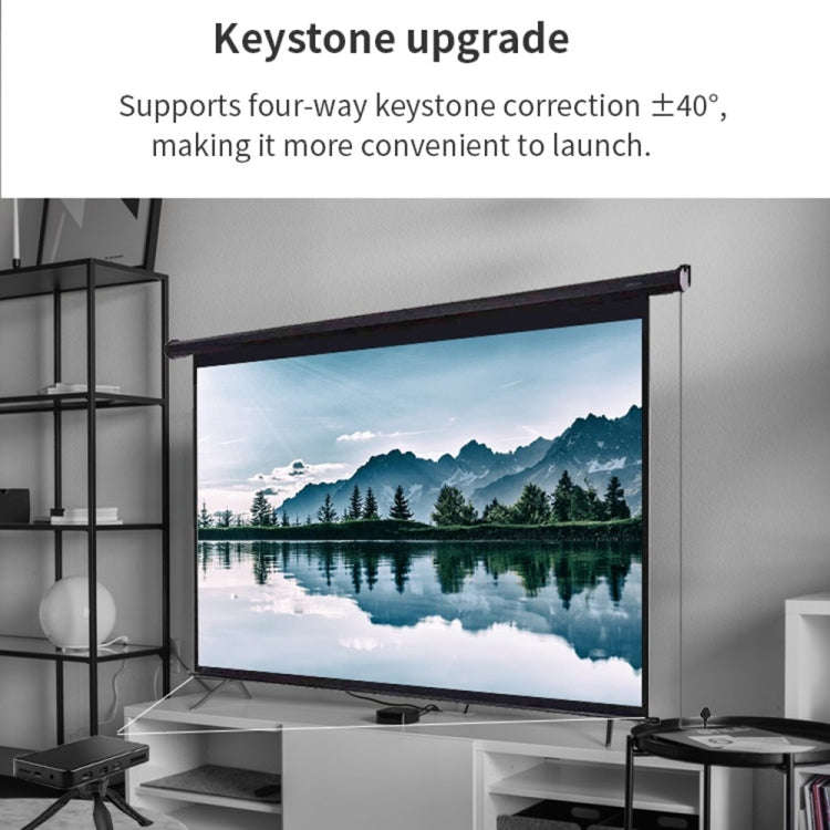 S90 DLP Android 9.0 2GB+32GB 4K Mini WiFi Smart Projector, Power Plug:UK Plug(Black)