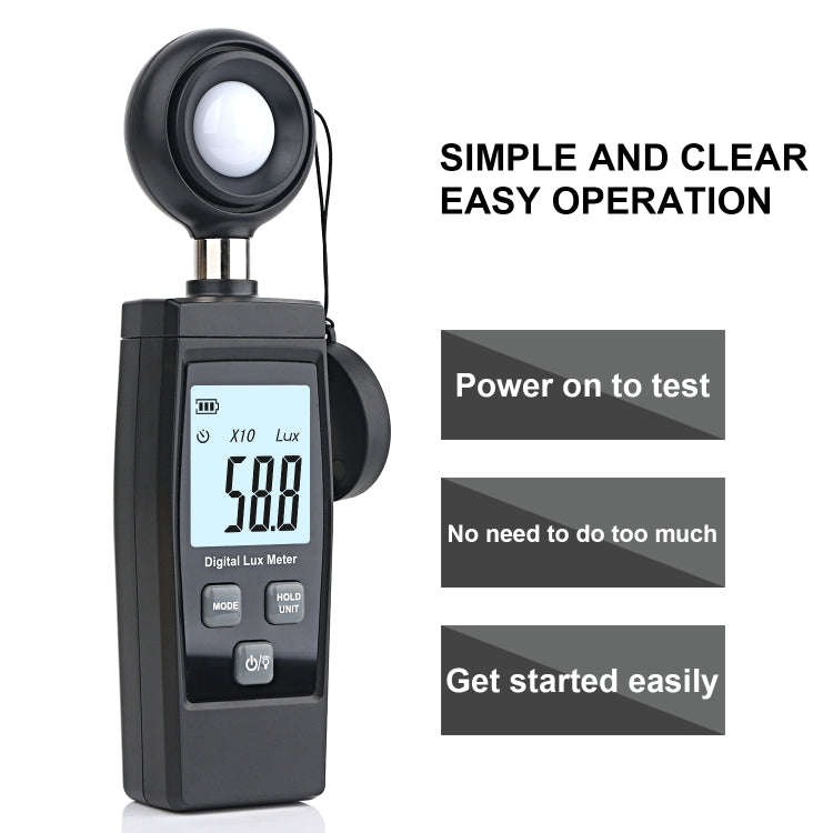RZ851 Digital Light Meter, Range: 0-200,000 Lux(Black)