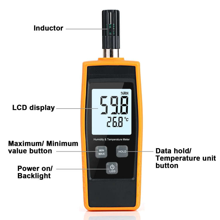 RZ852 Digital Temperature and Humidity Meter(Orange)