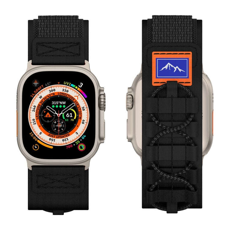 For Apple Watch Ultra 2 49mm Nylon Braided Rope Orbital Watch Band(Black)