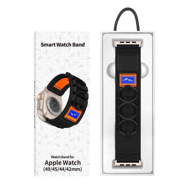 For Apple Watch Ultra 2 49mm Nylon Braided Rope Orbital Watch Band(Black)
