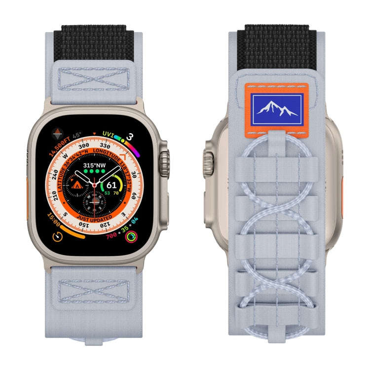 For Apple Watch Ultra 2 49mm Nylon Braided Rope Orbital Watch Band(Grey)