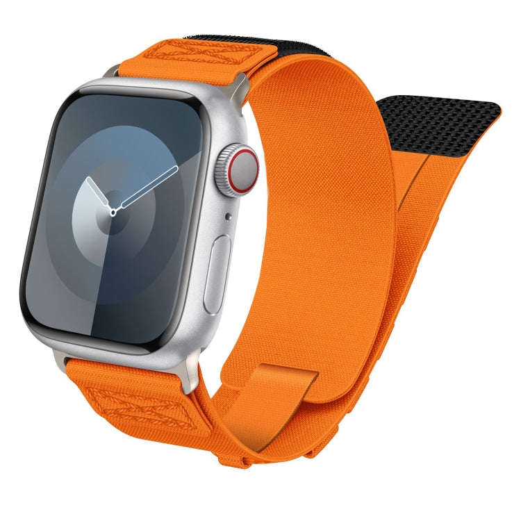 For Apple Watch Series 10 46mm / 9 45mm Nylon Braided Rope Orbital Watch Band(Orange)