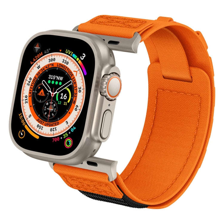 For Apple Watch Series 10 46mm / 9 45mm Nylon Braided Rope Orbital Watch Band(Orange)