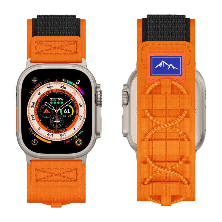 For Apple Watch Series 10 46mm / 9 45mm Nylon Braided Rope Orbital Watch Band(Orange)