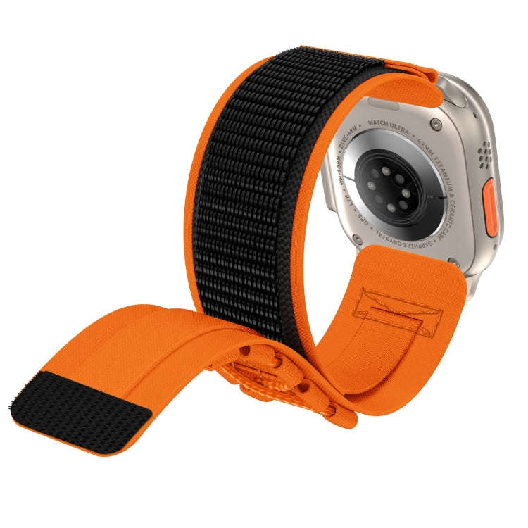 For Apple Watch Series 10 46mm / 9 45mm Nylon Braided Rope Orbital Watch Band(Orange)