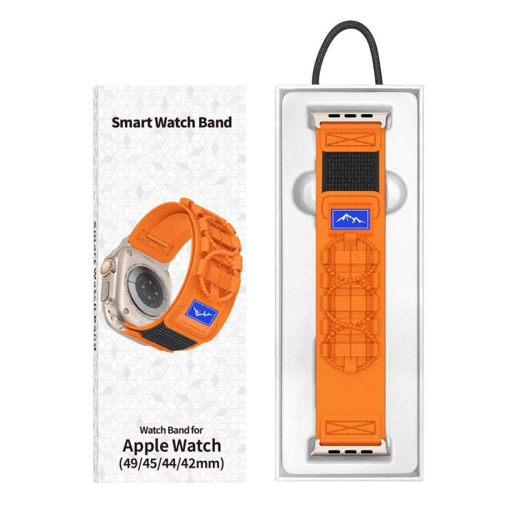 For Apple Watch Series 10 46mm / 9 45mm Nylon Braided Rope Orbital Watch Band(Orange)