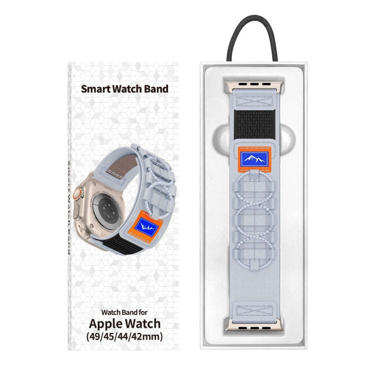 For Apple Watch Series 10 46mm / 9 45mm Nylon Braided Rope Orbital Watch Band(Grey)
