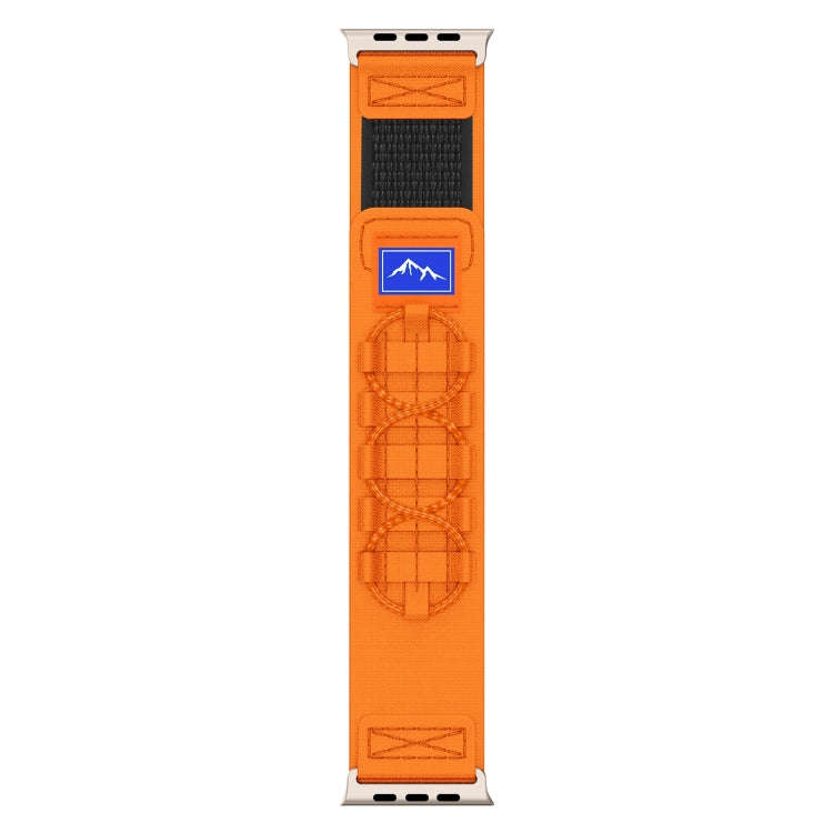 For Apple Watch Ultra 49mm Nylon Braided Rope Orbital Watch Band(Orange)