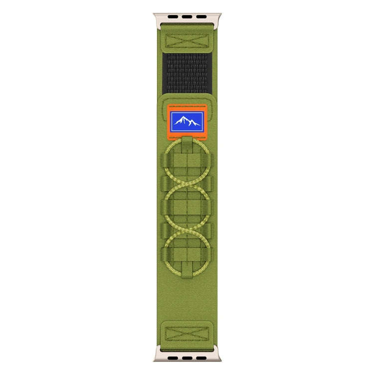 For Apple Watch Ultra 49mm Nylon Braided Rope Orbital Watch Band(Green)