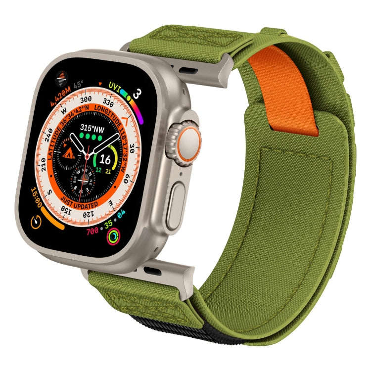 For Apple Watch Ultra 49mm Nylon Braided Rope Orbital Watch Band(Green)