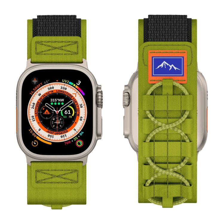 For Apple Watch Ultra 49mm Nylon Braided Rope Orbital Watch Band(Green)