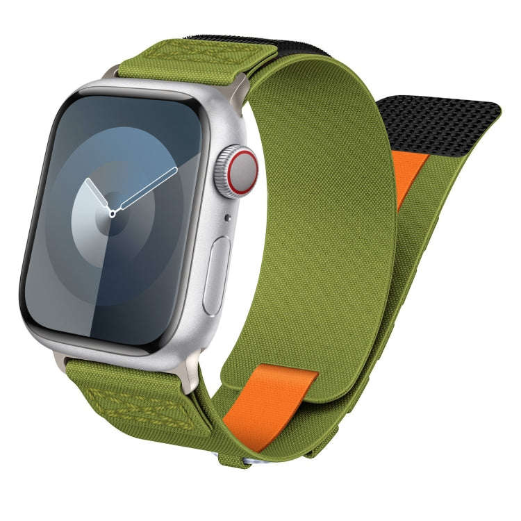 For Apple Watch Series 8 45mm Nylon Braided Rope Orbital Watch Band(Green)