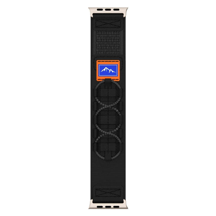 For Apple Watch Series 7 45mm Nylon Braided Rope Orbital Watch Band(Black)