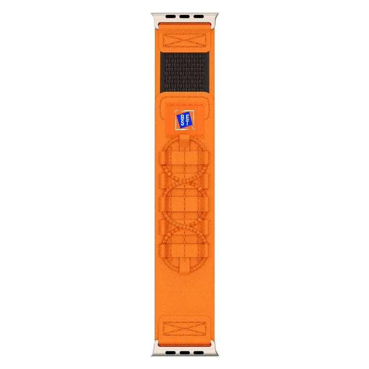 For Apple Watch Series 3 42mm Nylon Braided Rope Orbital Watch Band(Orange)